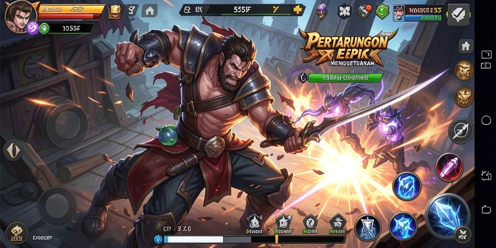 Tampilan menegangkan dari gameplay Fighting dalam 555F.