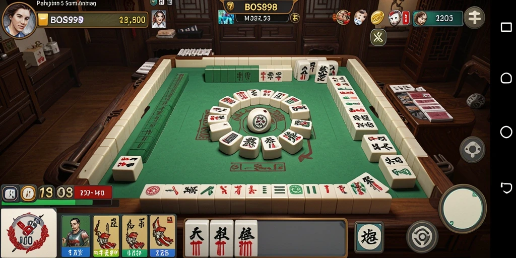 Tampilan gameplay menakjubkan dari BOS898 yang penuh tantangan Mahjong.