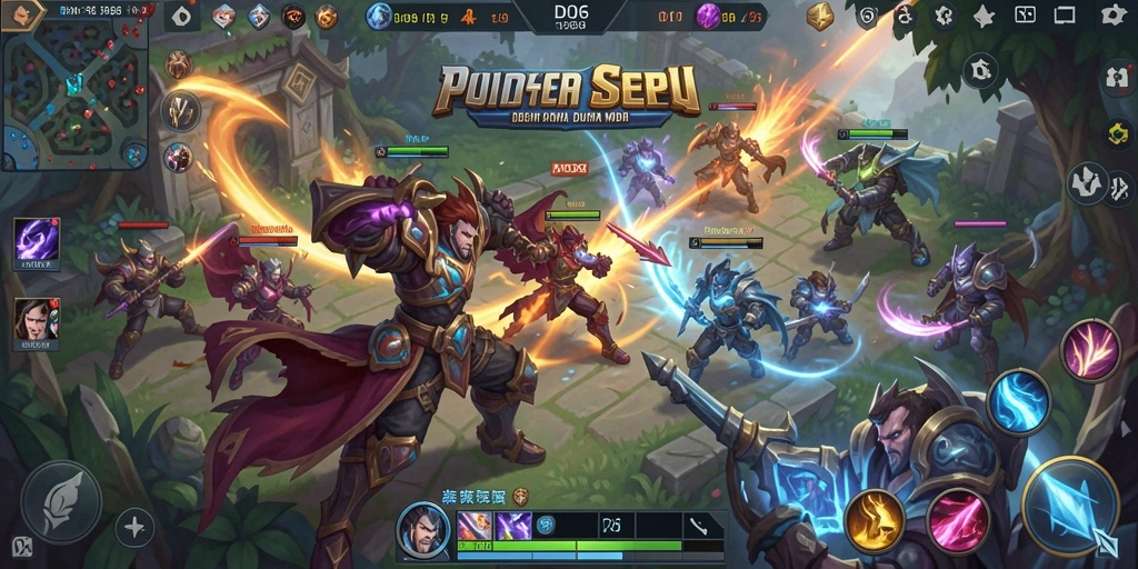 Gameplay intens D06 dalam pertempuran MOBA yang seru.