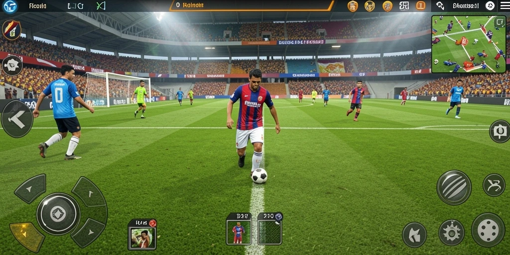 Tampilan menarik dari gameplay DKK yang menggambarkan aksi sepak bola.