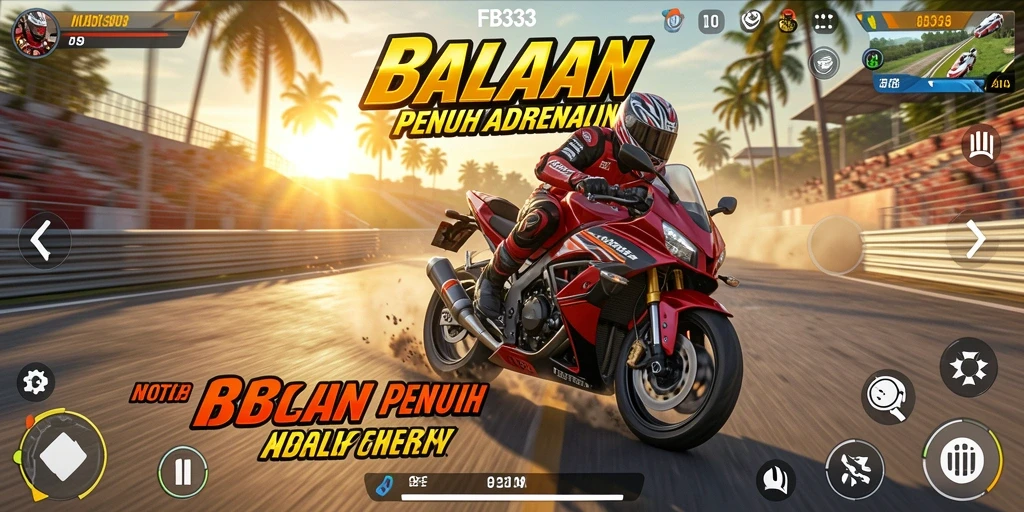 Tampilan gameplay FB333 yang seru dan mendebarkan di lintasan balap.