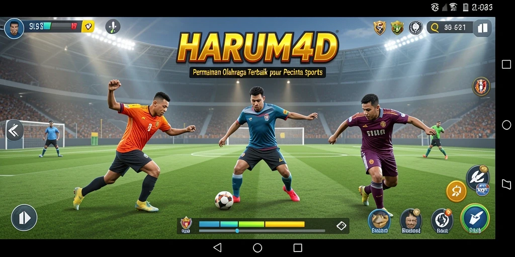 Screenshot utama HARUM4D menampilkan gameplay interaktif olahraga.