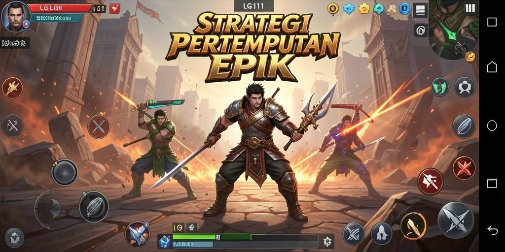 Screenshot gameplay LG111 menampilkan aksi pertempuran strategis yang mendebarkan.