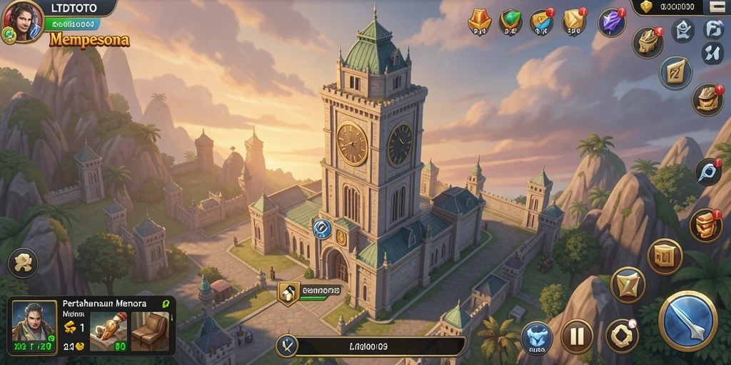 Tangkapan layar gameplay LTDTOTO menunjukkan aksi menara pertahanan yang mendebarkan.
