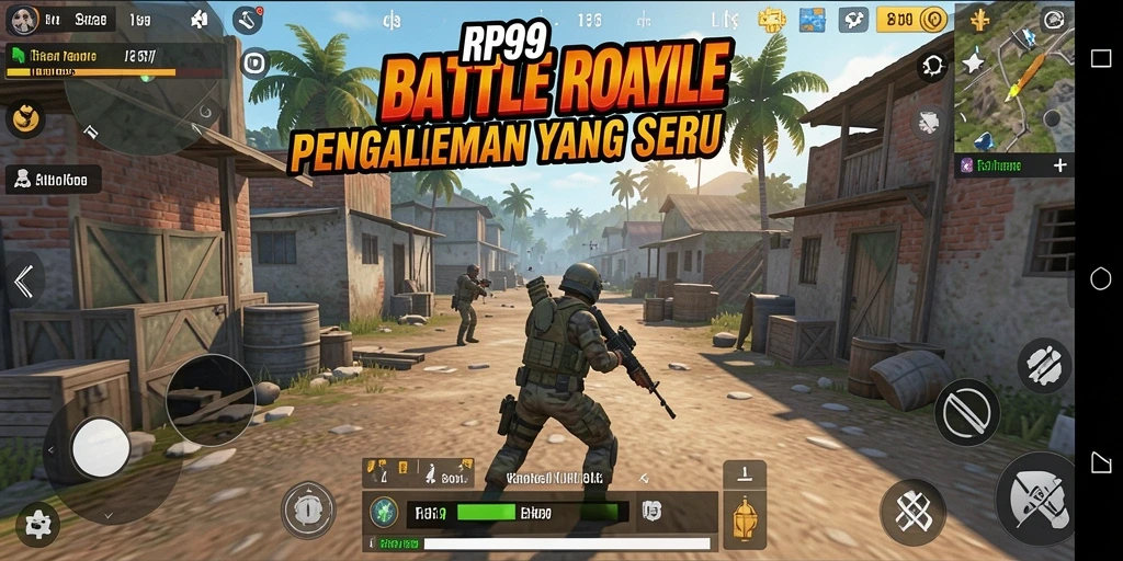 Tampilan gameplay RP99 dengan aksi Battle Royale yang mendebarkan.