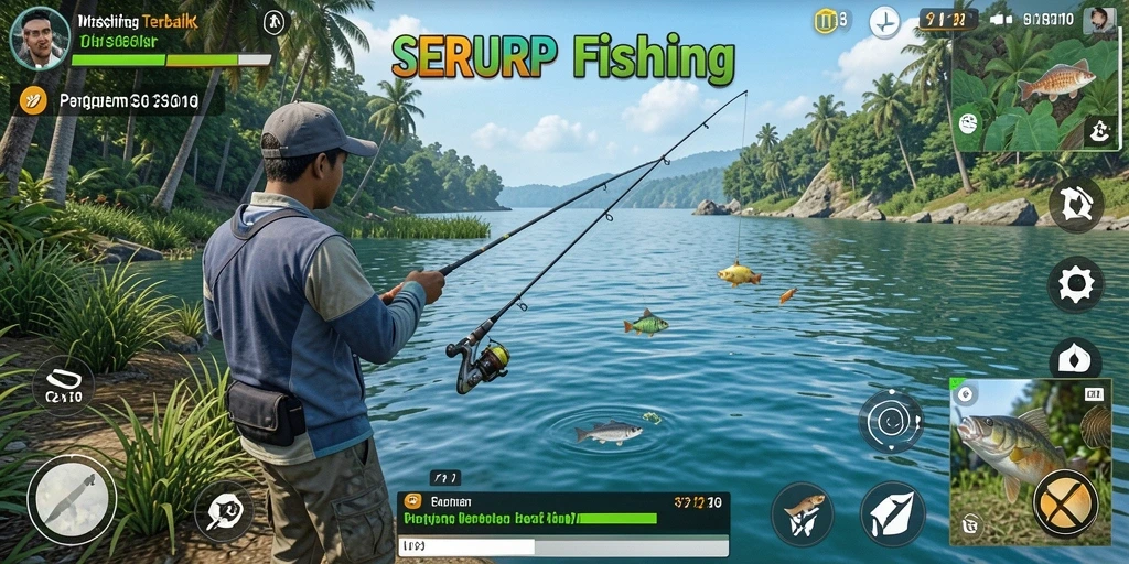 Tampilan gameplay SERURP dengan pengalaman memancing yang menakjubkan.