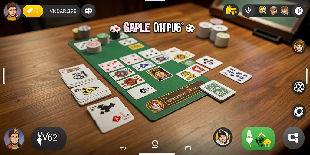 Tangkapan layar gameplay <strong>VV62</strong> dengan suasana Gaple yang seru.