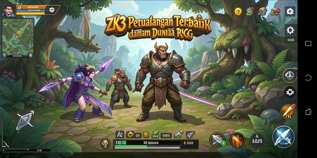 Gameplay ZK3 menunjukkan pertempuran seru dan karakter beragam.